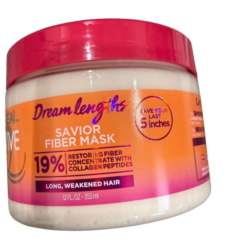 L'Oreal Paris Elvive Dream Lengths Savior Fiber Mask Collagen‎ Peptides 12oz - Picture 5 of 7